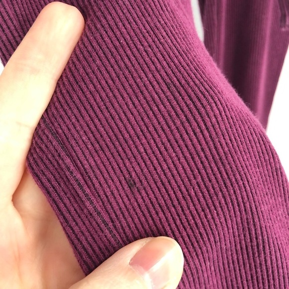 GYMSHARK Slounge Ribbon Bottoms Dark Ruby Marl Tie Waist Ribbed Soft Legging XS - Picture 4 of 8